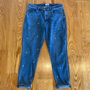 Loft daisy embroidered jeans